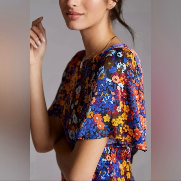 Anthropologie Vibrant Floral Mini Dress - Picture 3 of 12